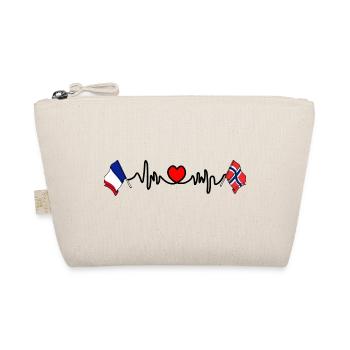 Cardio heart with Flag France and flag Norway - Organic Pouch - nature - Front