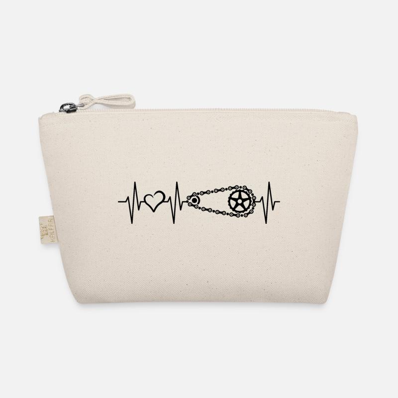 Heartbeat Bicycle Love Bicycle Chain Pulse Logo Organic Pouch