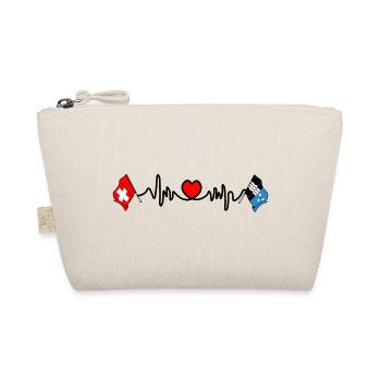 Cardio heart Flag Switzerland and flag Aargau - Organic Pouch - nature - Front