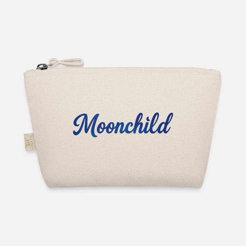 Moonchild Blau Script – Nachtstil Bio-Täschchen