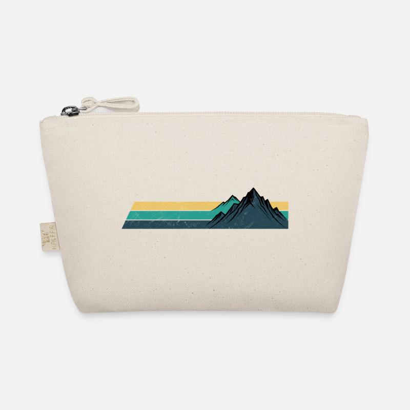 Retro Mountain Sunset Stripes Organic Pouch