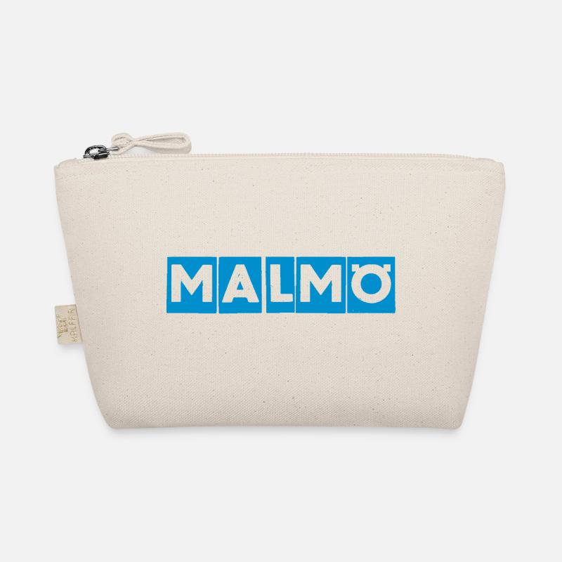 Malmö – Blue Text Design Organic Pouch