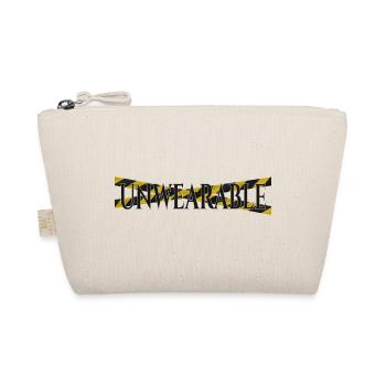 Unwearable – Statement Design with Warning Tape - Organic Pouch - nature - Front