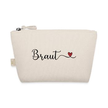 Braut Tyüpgraphie mit Herz - Bio-Täschchen - Natur - Vorne
