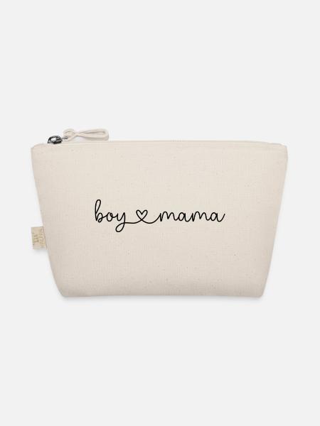 Boy Mama Schriftzug Jungsmama Geschenkidee - Bio-Täschchen - Natur