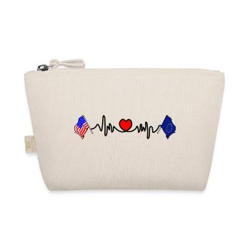 Cardio heart with USA flag and European Union flag - Organic Pouch - nature - Front