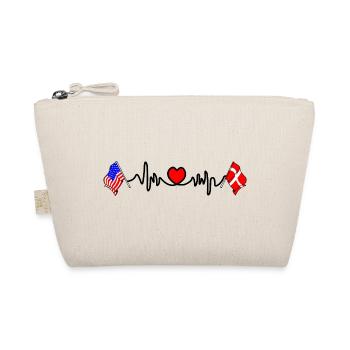 Cardio heart USA and flag Denmark - Organic Pouch - nature - Front