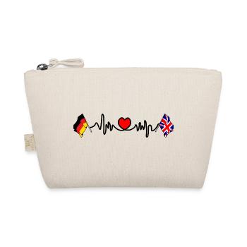 Cardio heart with Flag Germany and flag England - Organic Pouch - nature - Front