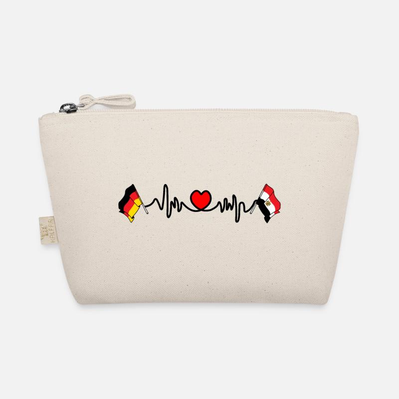 Cardio coeur avec drapeau Allemagne et drapeau Egypte Trousse biologique