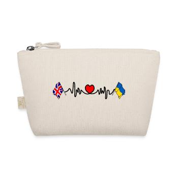 Cardio coeur avec drapeau de l’Angleterre et drapeau de l’Ukraine - Trousse biologique - nature - Devant
