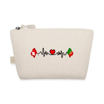 Cardio coeur avec drapeau Suisse, drapeau Portugal - Trousse biologique - nature - Devant