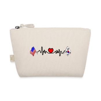 Cardio heart avec drapeau des États-Unis et de la Corée du Sud - Trousse biologique - nature - Devant