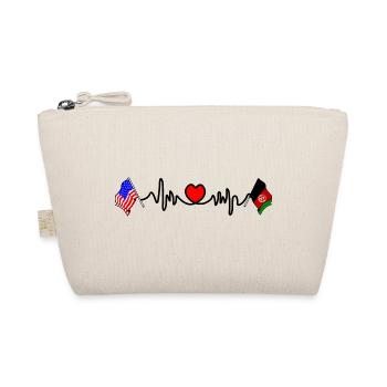 Cardio Heart Flag USA flag Afghanistan - Organic Pouch - nature - Front
