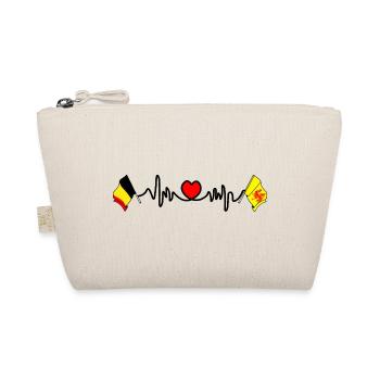 Cardio cœur avec drapeau de la Belgique et drapeau de la Wallonie - Trousse biologique - nature - Devant