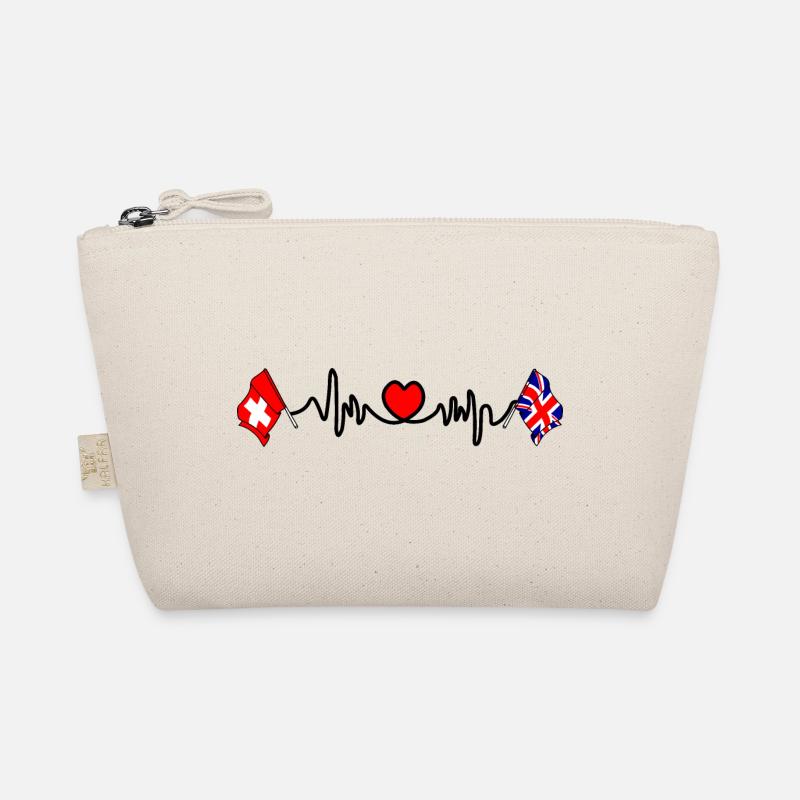 Cardio heart Drapeau Suisse, drapeau Angleterre Trousse biologique
