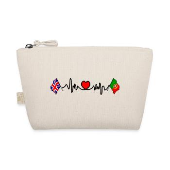Cardio heart Flag England, flag Portugal - Organic Pouch - nature - Front