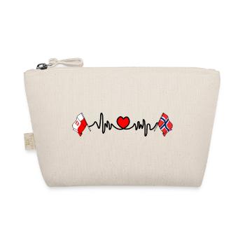 Cardio heart Flag Poland, flag Norway - Organic Pouch - nature - Front
