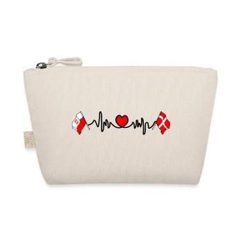 Cardio heart Flag Poland, flag Denmark - Organic Pouch - nature - Front