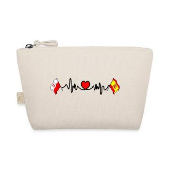 Cardio heartFlag Poland, flag Spain - Organic Pouch - nature - Front