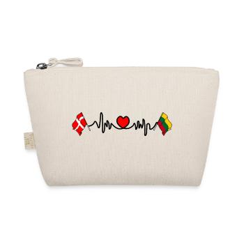 Cardio heart Drapeau Danemark, drapeau Lituanie - Trousse biologique - nature - Devant