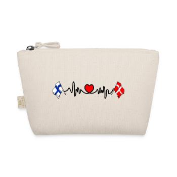 Cardio heart Flag Finland, flag Denmark - Organic Pouch - nature - Front