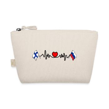 Cardio heart Drapeau Finlande, drapeau Russie - Trousse biologique - nature - Devant