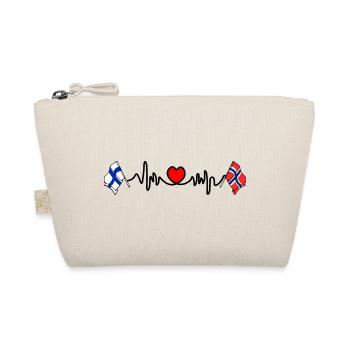 Cardio heart Flag Finland, flag Norway - Organic Pouch - nature - Front