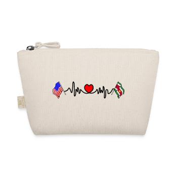 Cardio-Herz mit USA-Flagge und Surinamer Flagge - Bio-Täschchen - Natur - Vorne