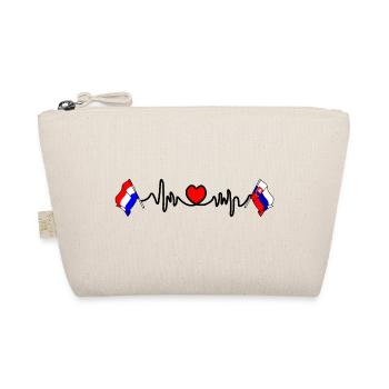 Cardio heart with Flag Netherlands, Slovakia - Organic Pouch - nature - Front