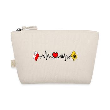 Cardio-Herz mit Flagge Polen, Pommern - Bio-Täschchen - Natur - Vorne