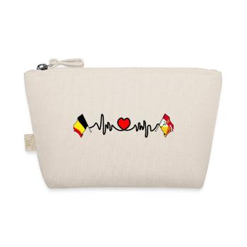 Cardio heart Flag Belgium and flag Liège - Organic Pouch - nature - Front