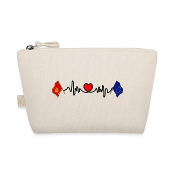 Cardio heart Flag Montenegro, flag Europe - Organic Pouch - nature - Front