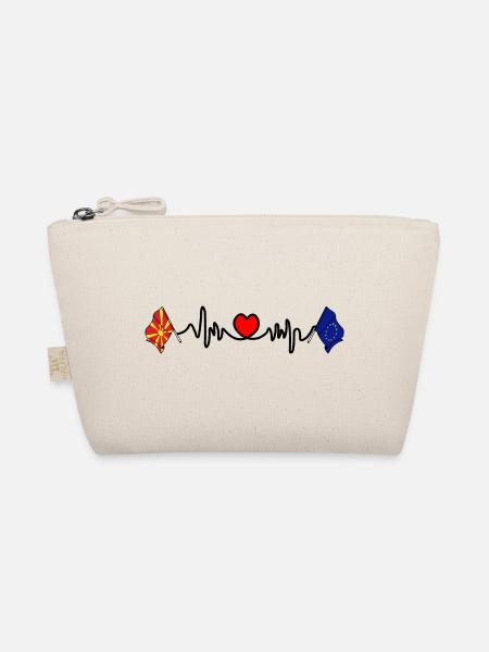 Cardio heart Flag North Macedonia, Europe - Organic Pouch - nature - Front