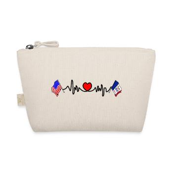 Cardio-Herz mit USA-Flagge und Iowa-Flagge - Bio-Täschchen - Natur - Vorne