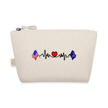 Cardio heart with USA flag and Oregon flag - Organic Pouch - nature - Front