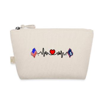 Cardio-Herz mit USA-Flagge und Wyoming-Flagge - Bio-Täschchen - Natur - Vorne