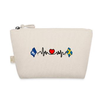 Ligne de fréquence cardiaque avec drapeau Halland et suédois - Trousse biologique - nature - Devant