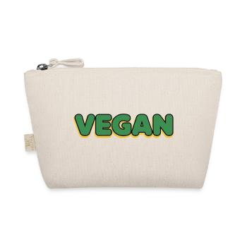 Vegan Typo Green Yellow Outline - Organic Pouch - nature - Front