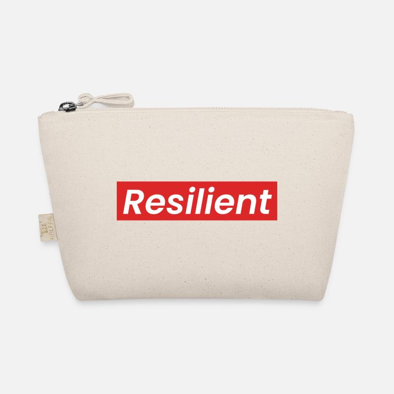 "Resilient" Statement Shirt in White on Red Organic Pouch
