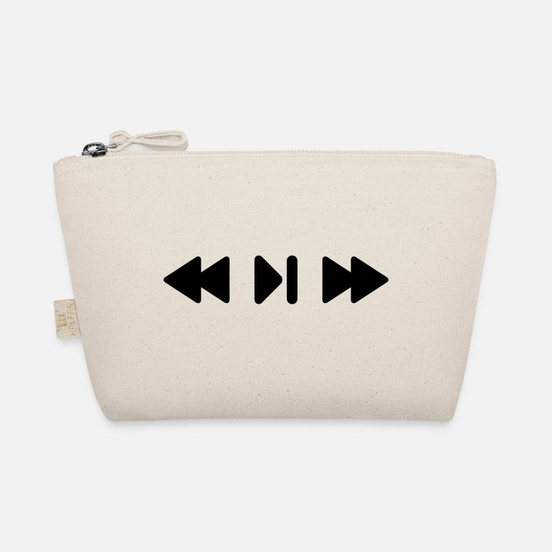 Music Play Musik Button Knopf Symbol - Bio-Täschchen - Natur