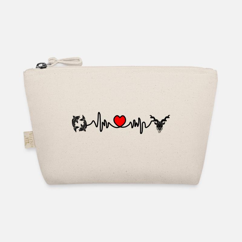 Herzfrequenz Cardio Fische Steinbock Bio-Täschchen