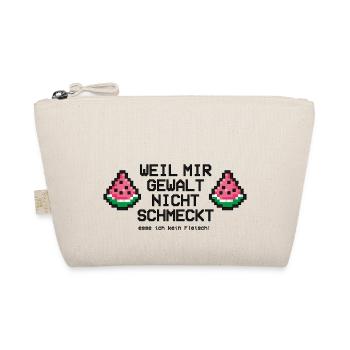 Weil mir Gewalt nicht schmeckt Wassermelone Pixel - Bio-Täschchen - Natur - Vorne