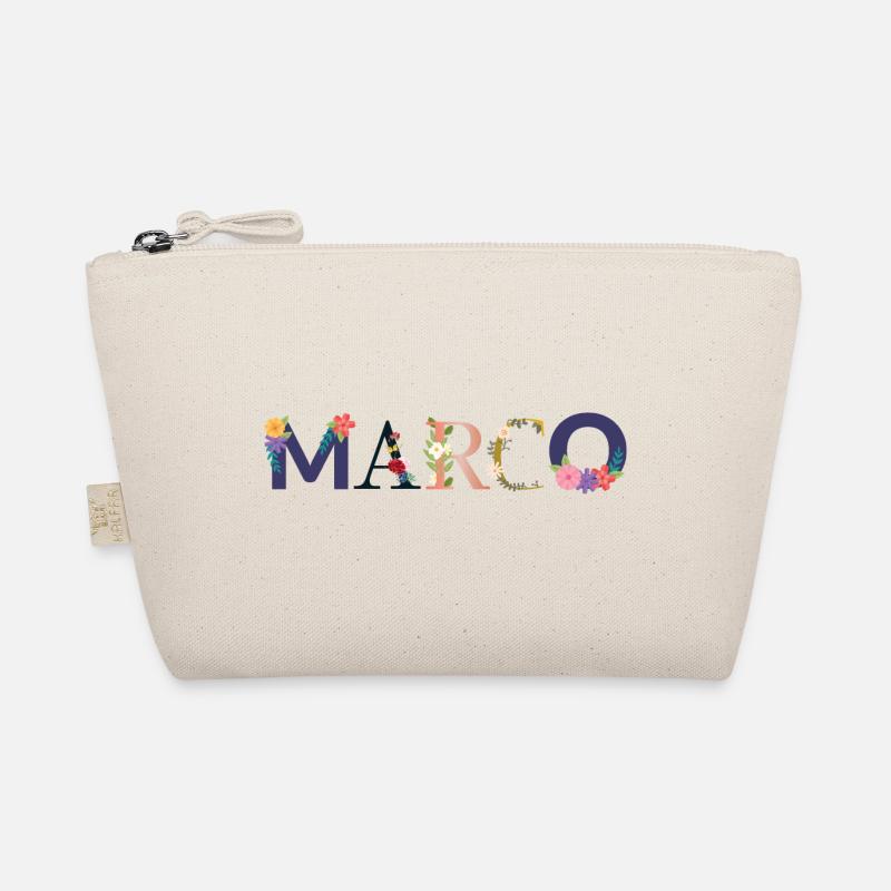 MARCO Name mit Blumen geschmückt Bio-Täschchen