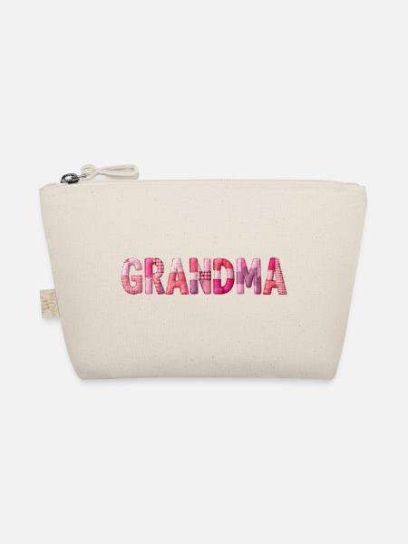 Großmutter Pink Plaid Buchstaben Patchwork - Bio-Täschchen - Natur - Vorne