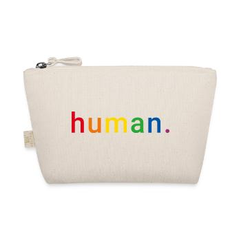 Human Regenbogen Menschenrechte LGBTQ  - Bio-Täschchen - Natur - Vorne