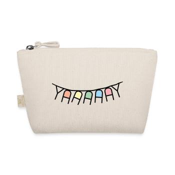 Pennant Garland YAY _colored - Organic Pouch - nature - Front