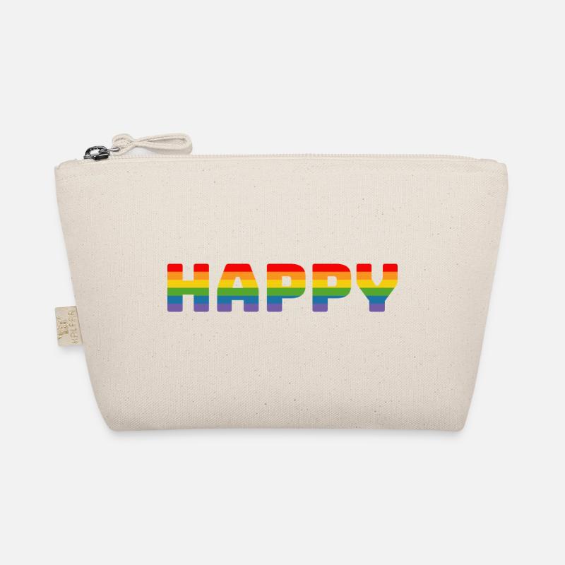 Pride Rainbow Tshirt Happy | LGBT lgbtqi queer Organic Pouch