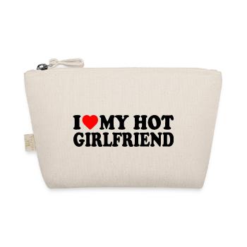 i love my hot girlfriend - Bio-Täschchen - Natur - Vorne