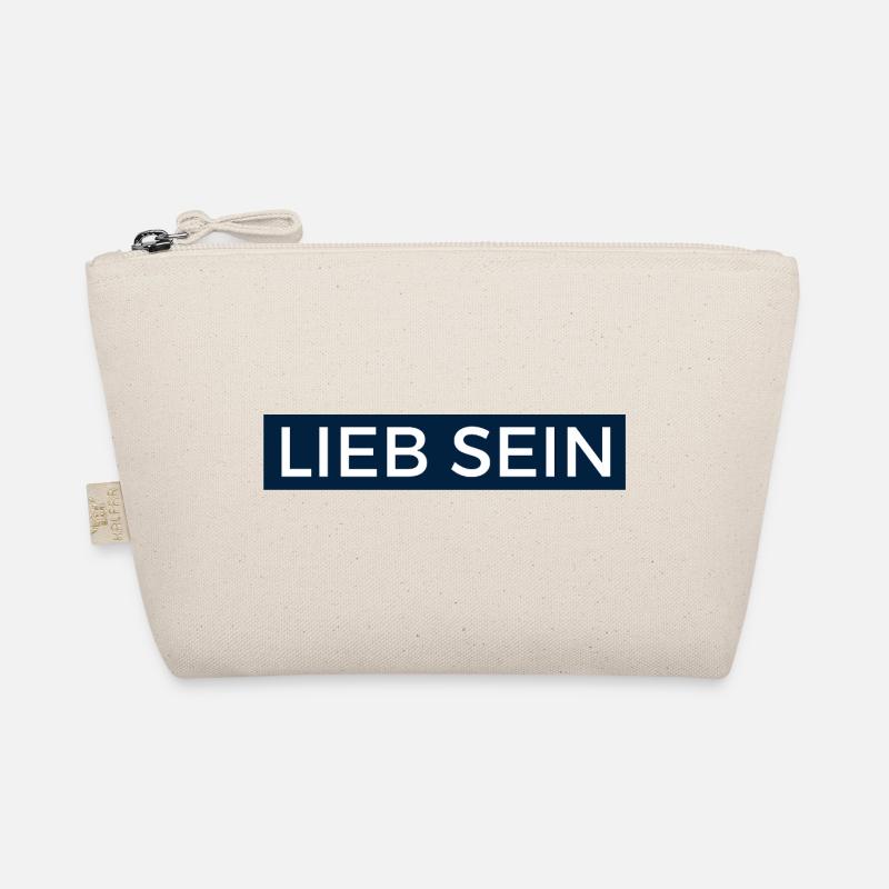 Be nice! Design in dark blue. Organic Pouch