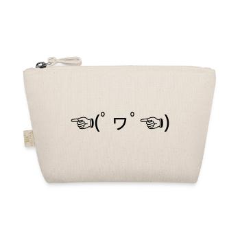 Praise Emote ☜(ﾟヮﾟ☜) zeigendes Kaomoji - Bio-Täschchen - Natur - Vorne